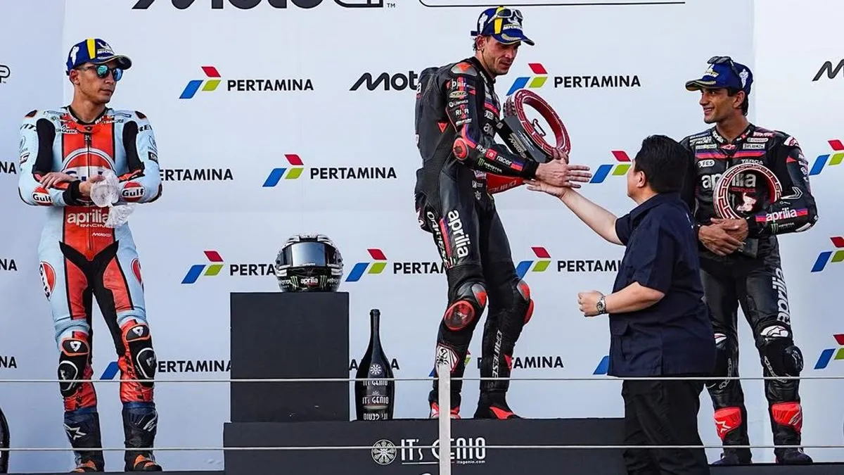 Momen Erick Thohir Beri Trofi MotoGP Mandalika Disorot Italia